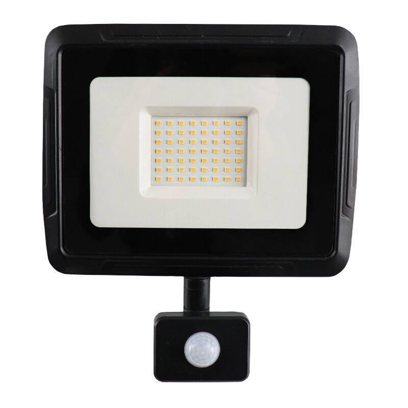 Alumiini sensorilla varustettu heitin musta, Miro, 50W, 3000K LED, IP65
