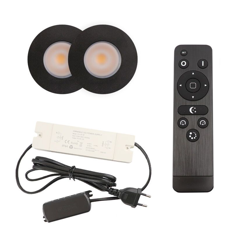 Alumiini veranda pintavalaisin musta, Dico, 3W, 2700K LED, IP65, kaukosäätimellä Alumiini veranda pintavalaisin musta, Dico, 3W, 2700K LED, IP65, kaukosäätimellä