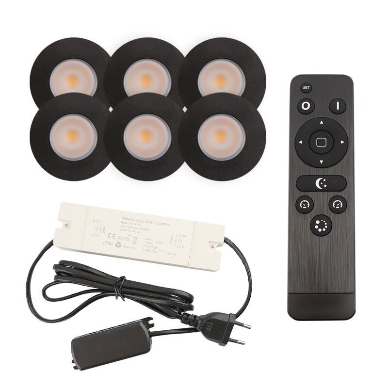 Alumiini veranda pintavalaisin musta, Dico, 3W, 2700K LED, IP65, kaukosäätimellä
