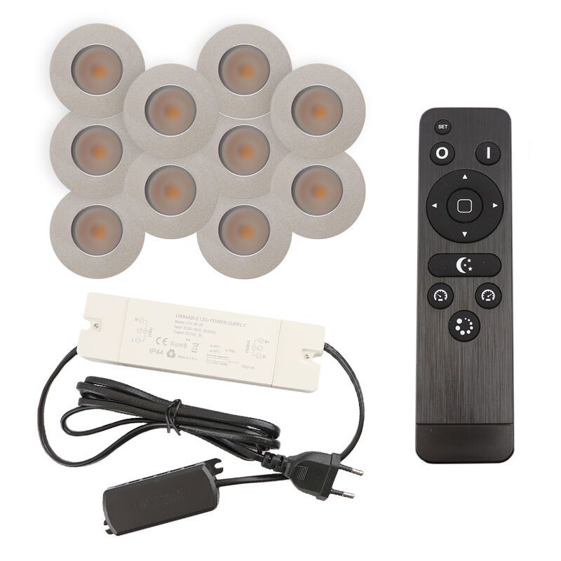 Alumiini veranda pintavalaisin kromi, Dico, 3W, 2700K LED, IP65, kaukosäätimellä