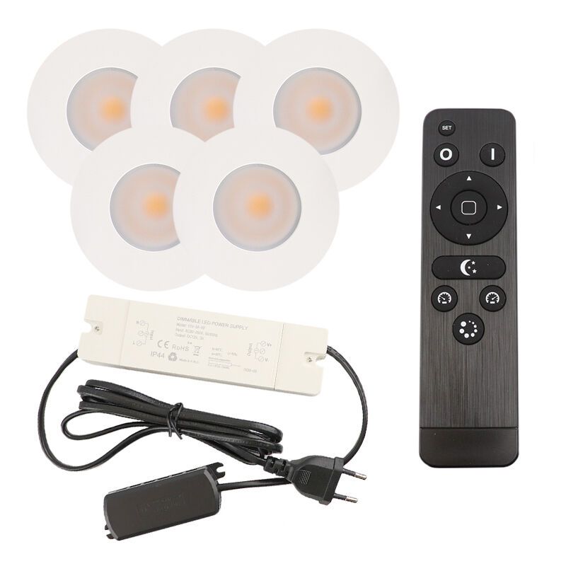 Alumiini veranda pintavalaisin valkoinen, Dico, 3W, 2700K LED, IP65, kaukosäätimellä