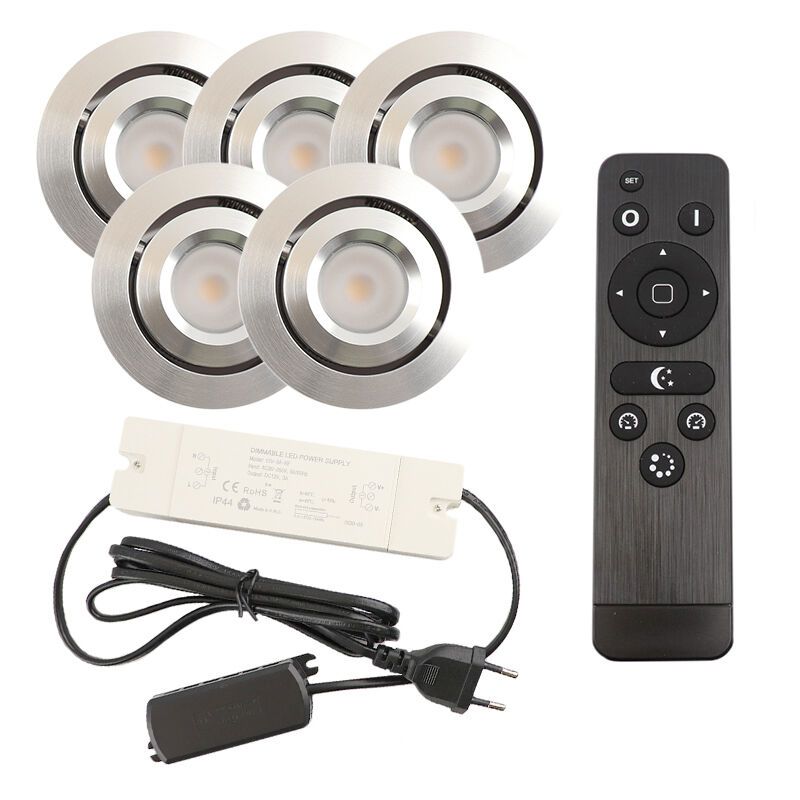 Alumiini veranda pintavalaisin kromi, Rona, 3W, 2700K LED, IP44, kaukosäätimellä