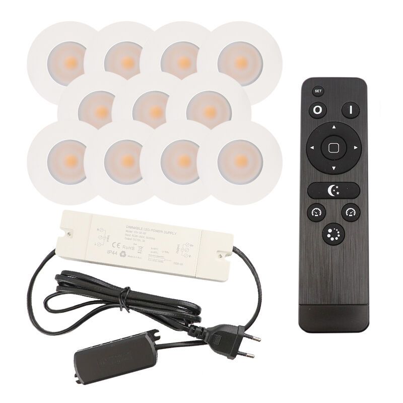 Alumiini veranda pintavalaisin valkoinen, Dico, 3W, 2700K LED, IP65, kaukosäätimellä