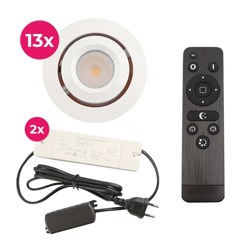 Alumiini veranda pintavalaisin valkoinen, Rona, 3W, 2700K LED, IP44, kaukosäätimellä