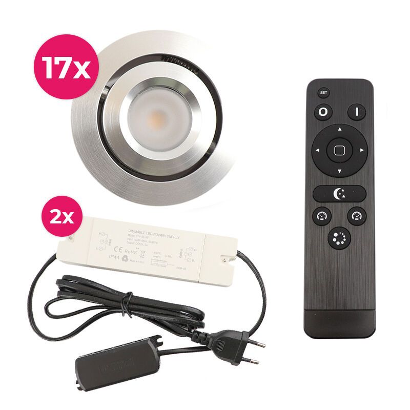 Alumiini veranda pintavalaisin kromi, Rona, 3W, 2700K LED, IP44, kaukosäätimellä