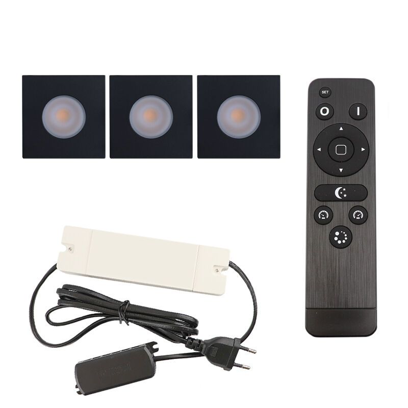 Alumiini veranda pintavalaisin musta, Dico, 9W, 2700K LED, IP65, kaukosäätimellä
