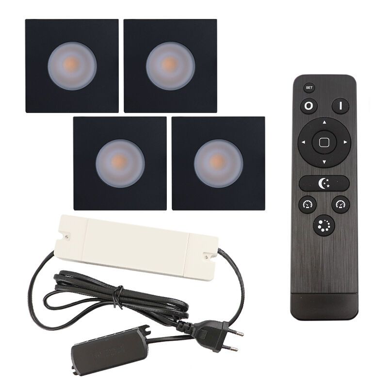 Alumiini veranda pintavalaisin musta, Dico, 12W, 2700K LED, IP65, kaukosäätimellä
