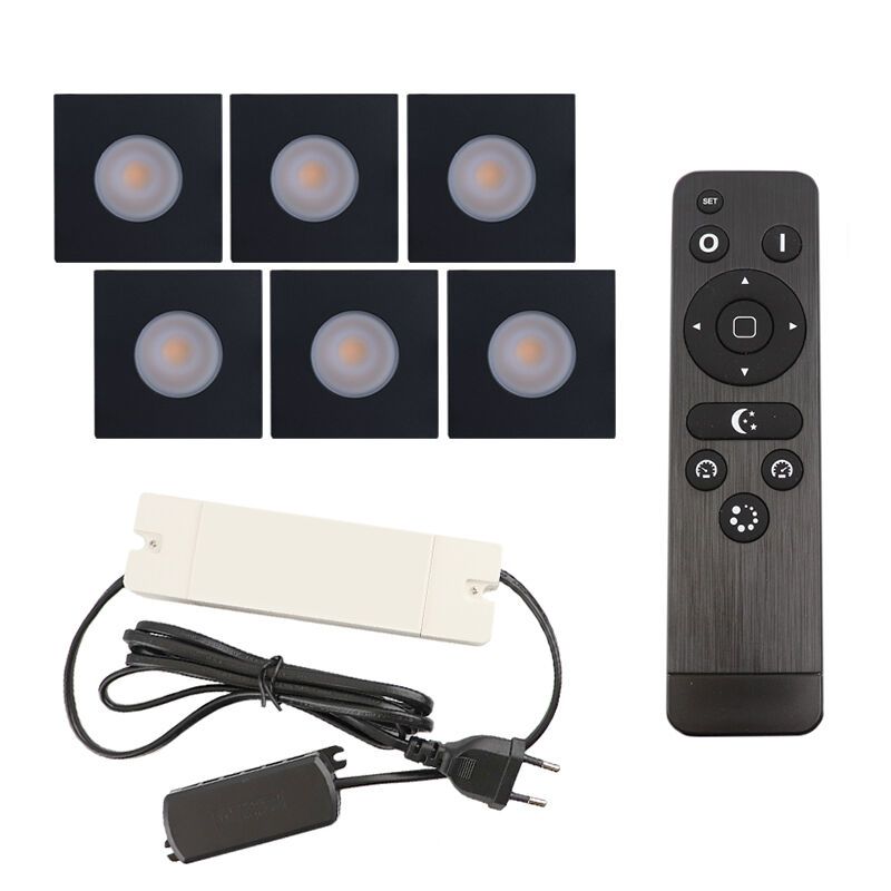 Alumiini veranda pintavalaisin musta, Dico, 18W, 2700K LED, IP65, kaukosäätimellä
