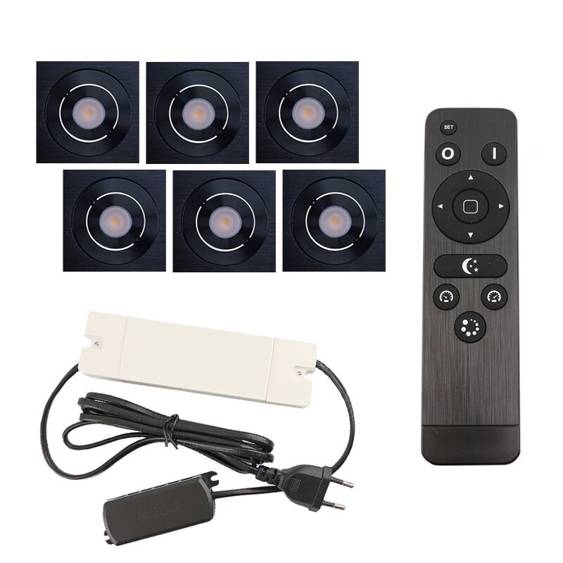 Alumiini veranda pintavalaisin musta, Rona, 18W, 2700K LED, IP44, kaukosäätimellä