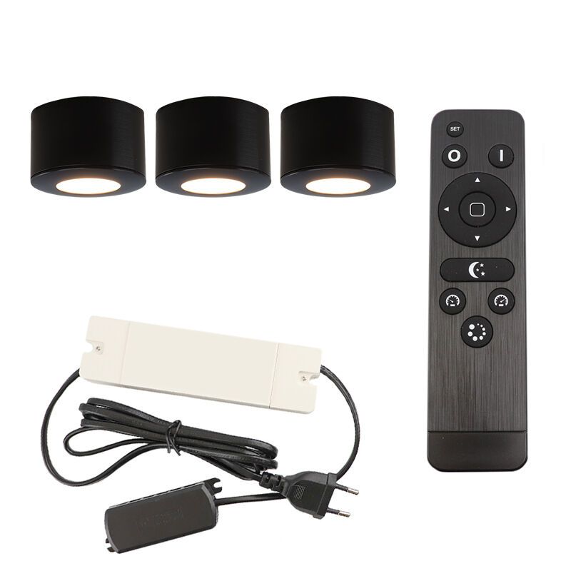 Alumiini veranda upotettava spottivalaisin musta, Vasso, 9W, 2700K LED, IP44, kaukosäätimellä