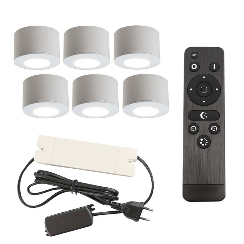 Alumiini veranda upotettava spottivalaisin valkoinen, Vasso, 18W, 2700K LED, IP44, kaukosäätimellä