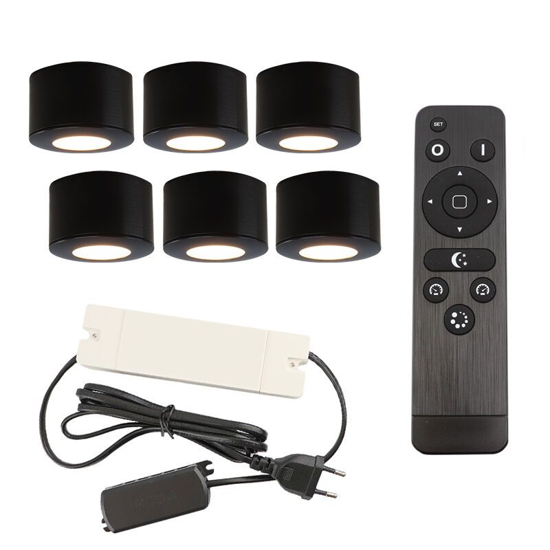 Alumiini veranda upotettava spottivalaisin musta, Vasso, 18W, 2700K LED, IP44, kaukosäätimellä