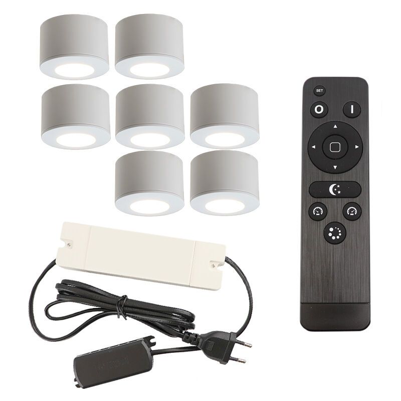 Alumiini veranda upotettava spottivalaisin valkoinen, Vasso, 21W, 2700K LED, IP44, kaukosäätimellä