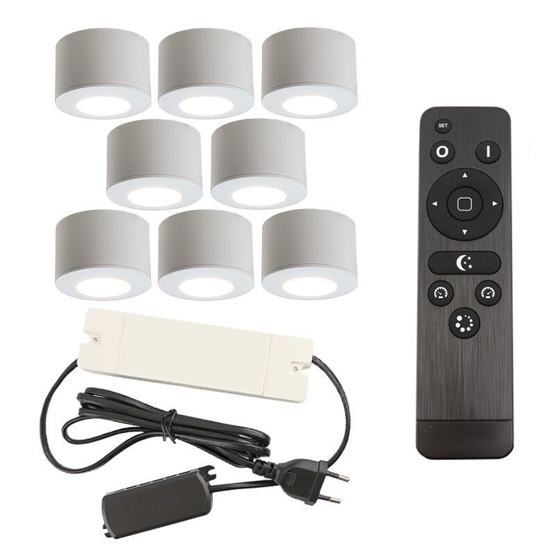 Alumiini veranda upotettava spottivalaisin valkoinen, Vasso, 24W, 2700K LED, IP44, kaukosäätimellä