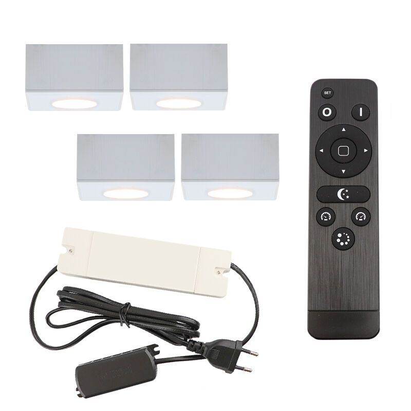 Alumiini veranda upotettava spottivalaisin valkoinen, Fredo, 12W, 2700K LED, IP44, kaukosäätimellä