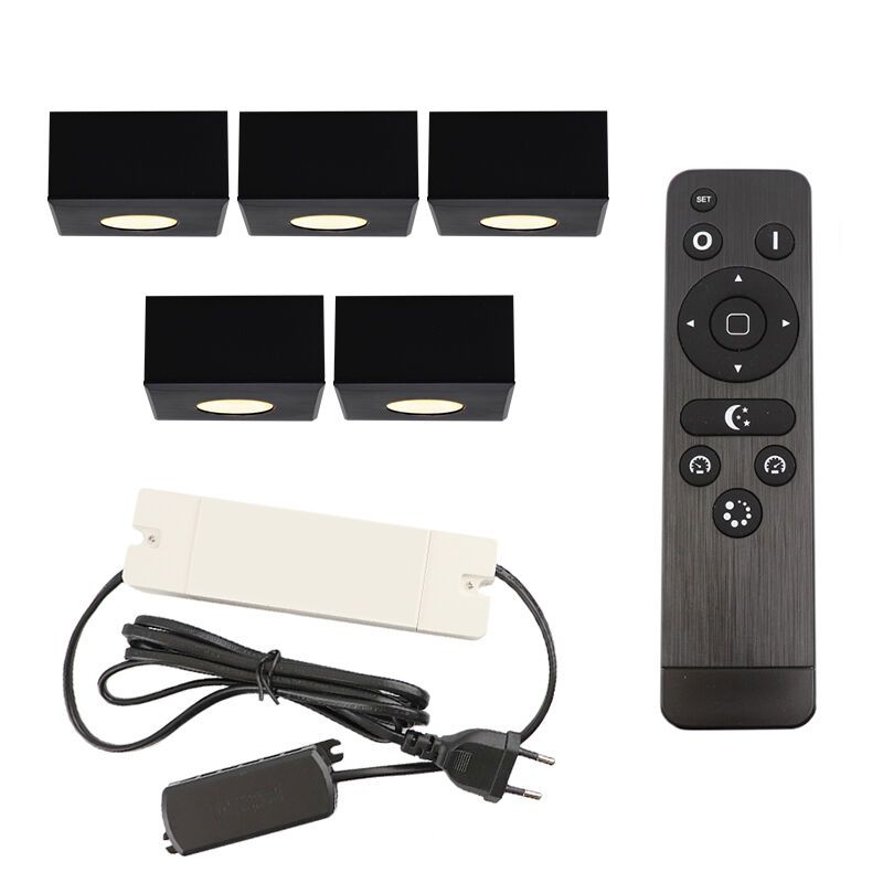 Alumiini veranda upotettava spottivalaisin musta, Fredo, 15W, 2700K LED, IP44, kaukosäätimellä Alumiini veranda upotettava spottivalaisin musta, Fredo, 15W, 2700K LED, IP44, kaukosäätimellä
