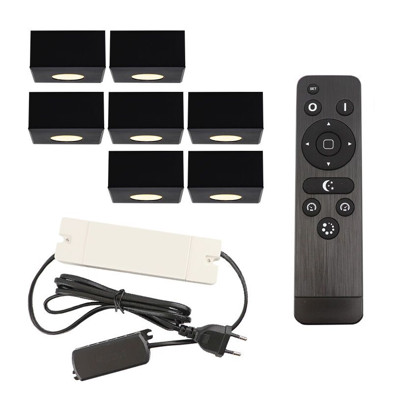 Alumiini veranda upotettava spottivalaisin musta, Fredo, 21W, 2700K LED, IP44, kaukosäätimellä