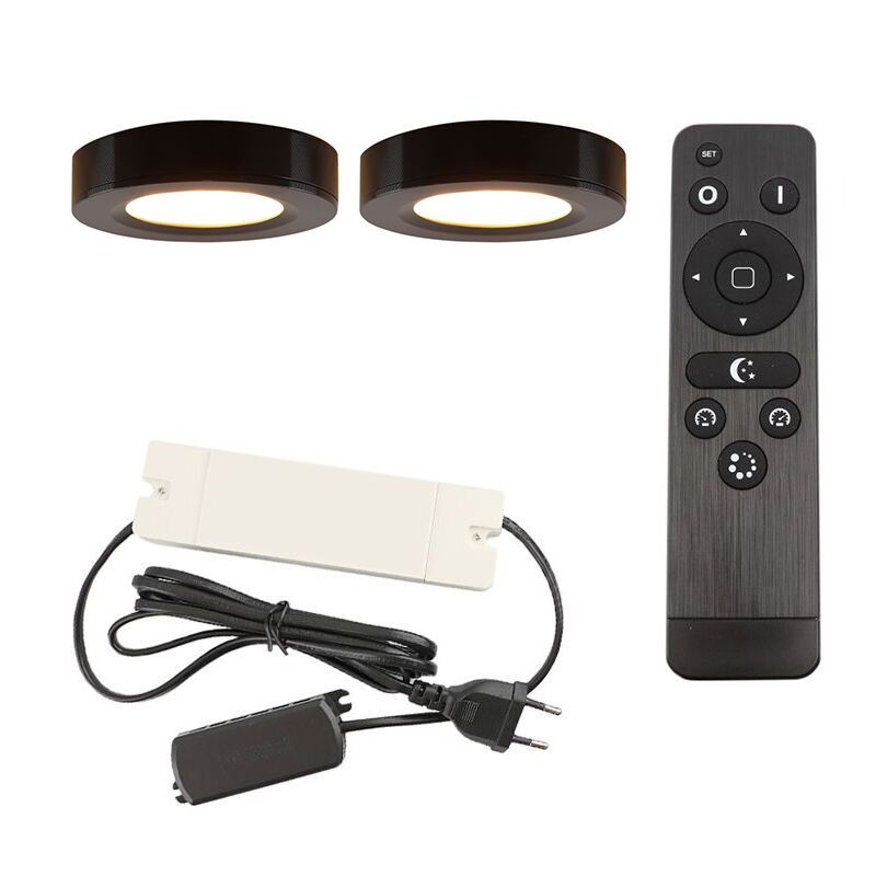 Alumiini keittiökaappivalaistus musta, Sana, 3W, 2700K LED, kaukosäätimellä