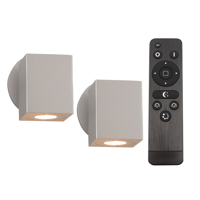 Alumiini ulkovalaisin hopea, Rudy, 3W, 2700K LED, IP44, kaukosäätimellä