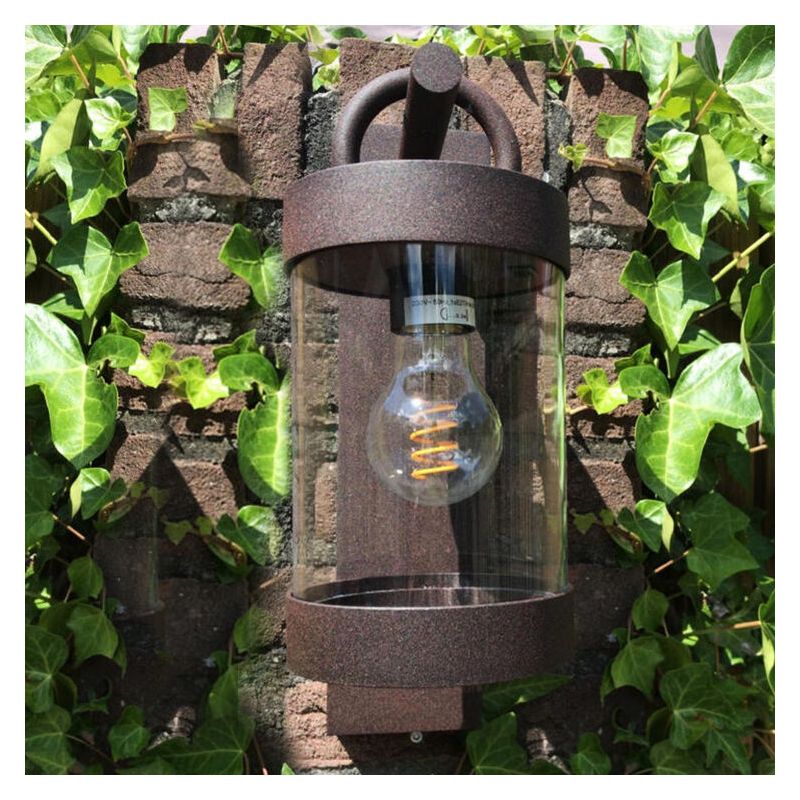 Ruosteen Värinen alumiini ulkoseinävalaisin hämäräkytkimellä, Sambesi, IP44