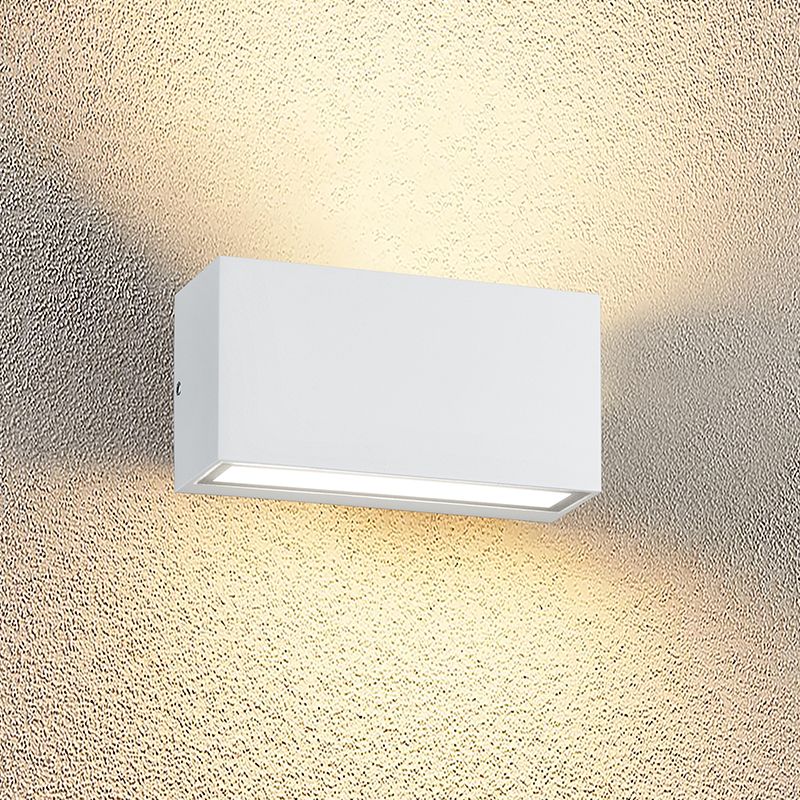 Valkoinen alumiini ulkovalaisin, Seby, 10W, 3000K LED, IP65 Valkoinen alumiini ulkovalaisin, Seby, 10W, 3000K LED, IP65
