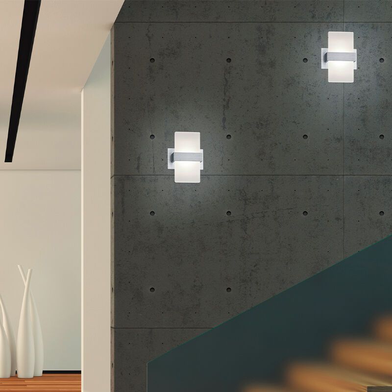 Harmaa alumiini ylös alas seinävalaisin, Leontien, 4,3W, 3000K LED, katkaisimella