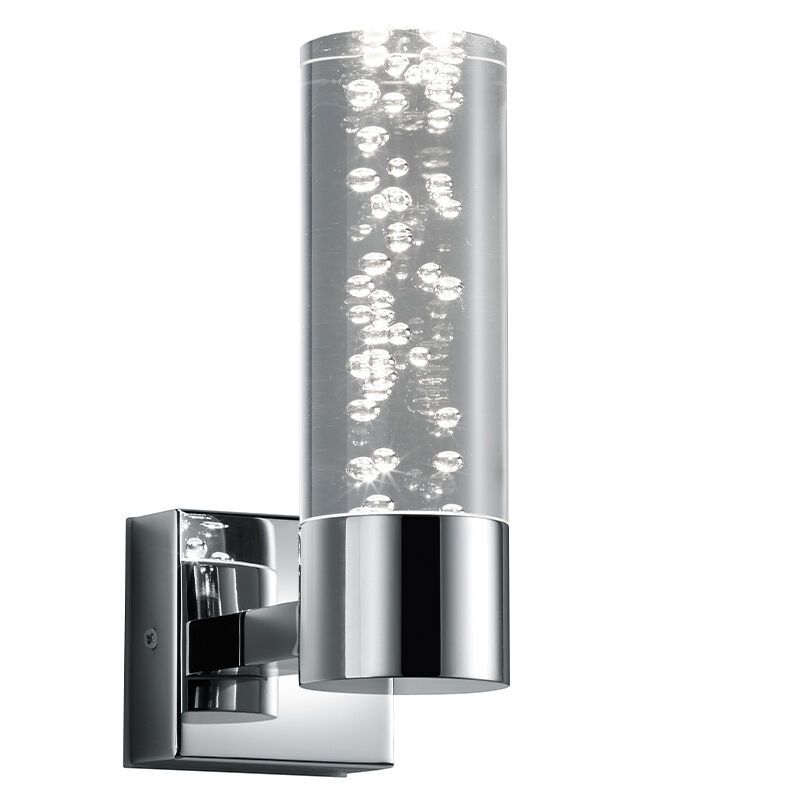 Kromi muovi seinävalaisin , Delfina, 3,1W, 3000K LED, IP44