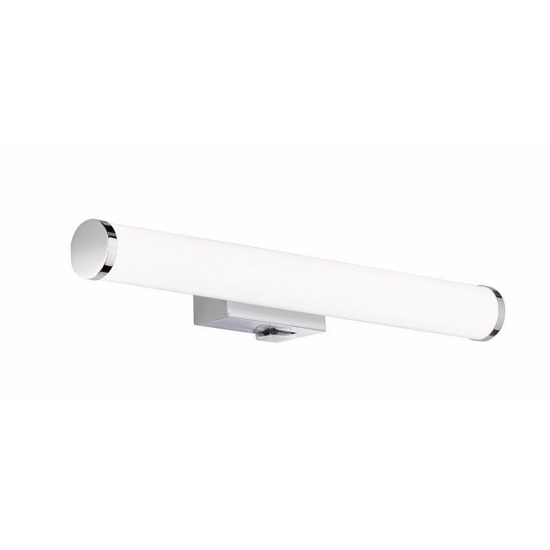 Kromi muovi peilivalaisin, Staby, 4,3W, 3000K LED, IP44, katkaisimella