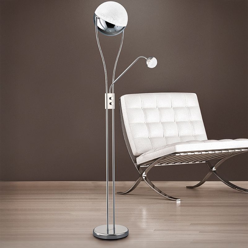 Kromi lasi lattiavalaisin, Xelly, 22W, 3000K LED, katkaisimella