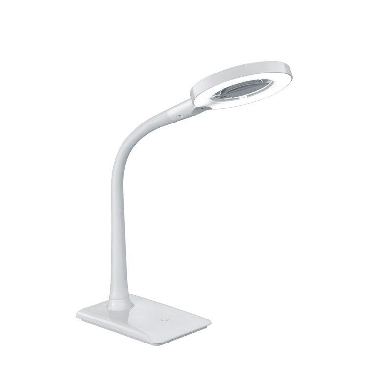 Valkoinen muovi työpöytävalaisin, Ulyssae, 5W, 3500K LED, katkaisimella
