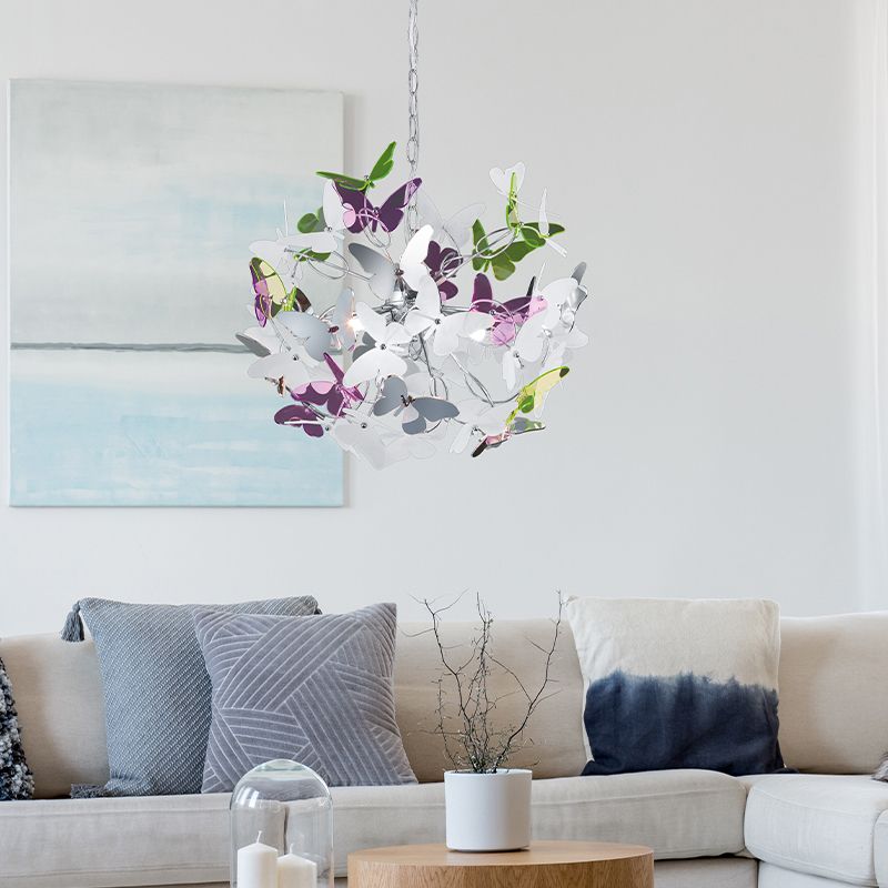 Kromi muovi lastenhuoneen riippuvalaisin, Butterfly