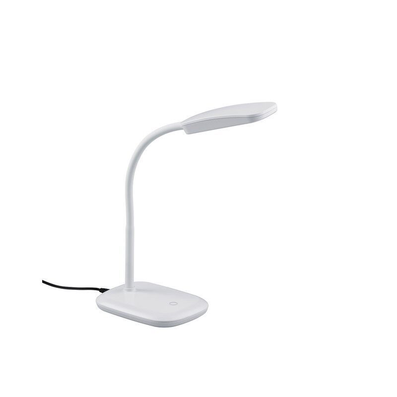 Valkoinen muovi työpöytävalaisin, Charlot, 3,5W, 3000K LED, katkaisimella Valkoinen muovi työpöytävalaisin, Charlot, 3,5W, 3000K LED, katkaisimella