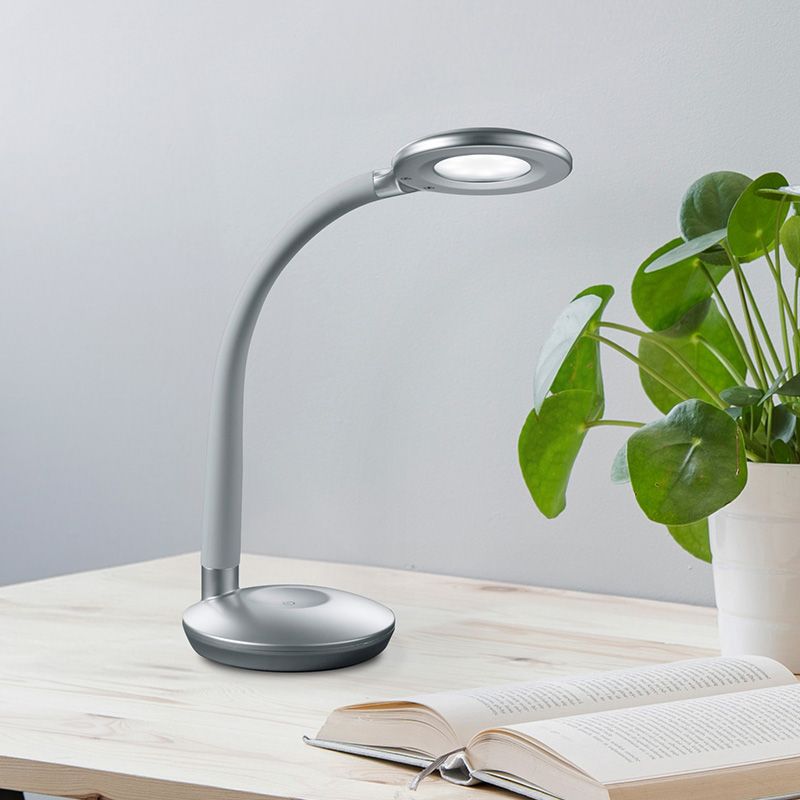 Harmaa muovi työpöytävalaisin, Jesse, 3W, 3000K LED, kosketushimmentimellä
