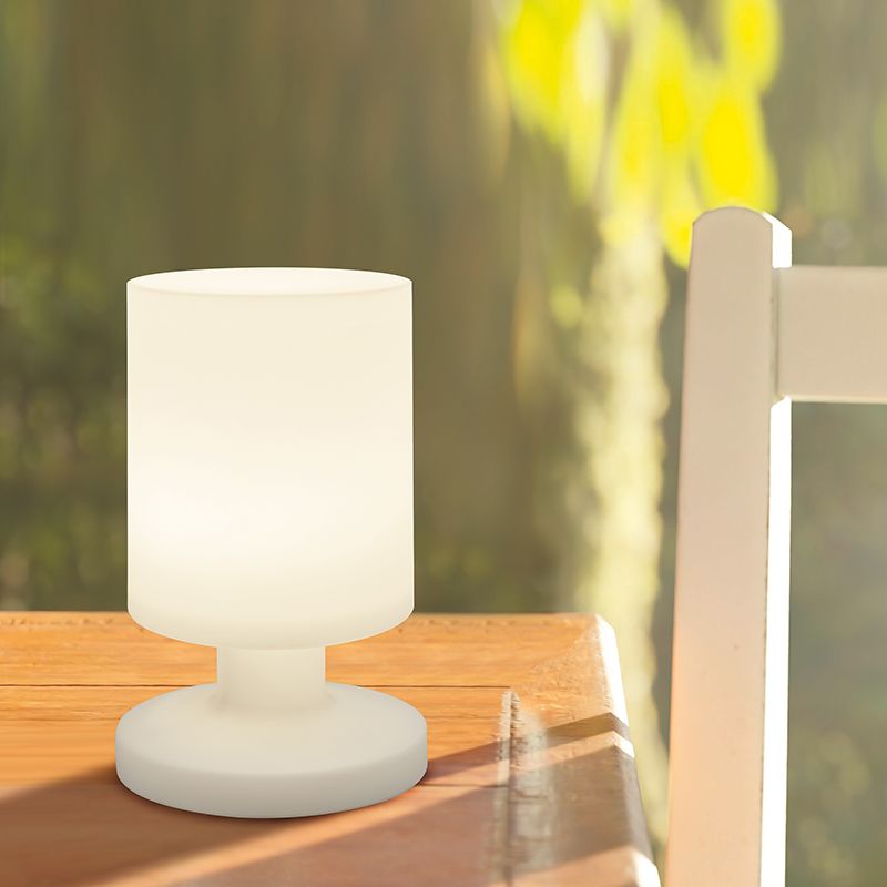 Valkoinen muovi ulkopöytävalaisin, Wiesje, 1,5W, 3000K LED, IP44, katkaisimella