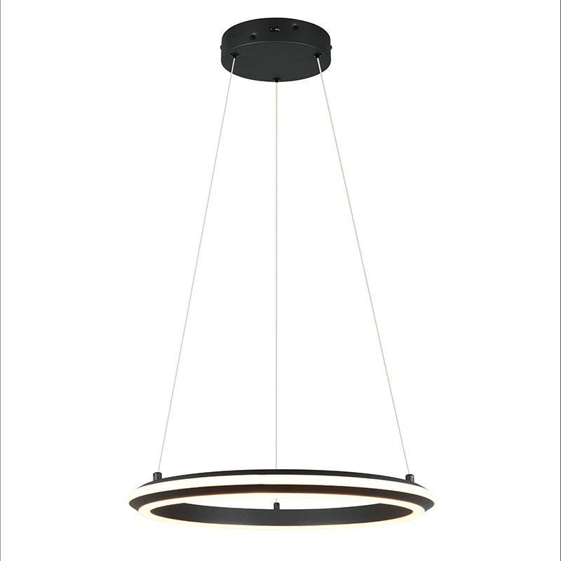Musta metalli riippuvalaisin, Jiry, 34W, white switch LED, 3-portaisesti himmennettävä