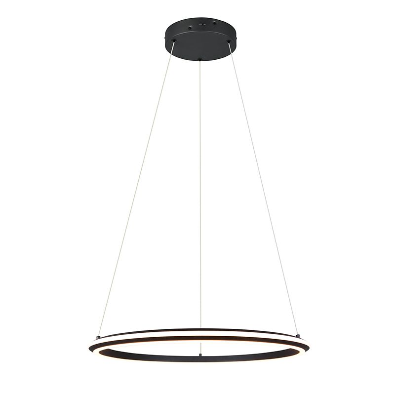 Musta metalli riippuvalaisin, Jiry, 48W, white switch LED, 3-portaisesti himmennettävä