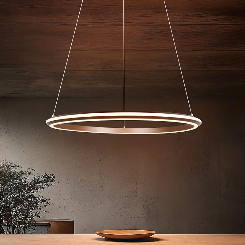 Ruskea metalli riippuvalaisin, Jiry, 48W, white switch LED, 3-portaisesti himmennettävä