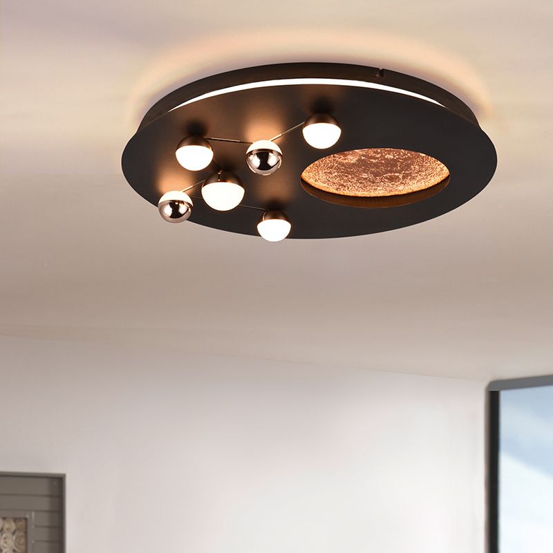 Musta metalli kattolamppu, Gilberto, 42W, white switch LED, 3-portaisesti himmennettävä
