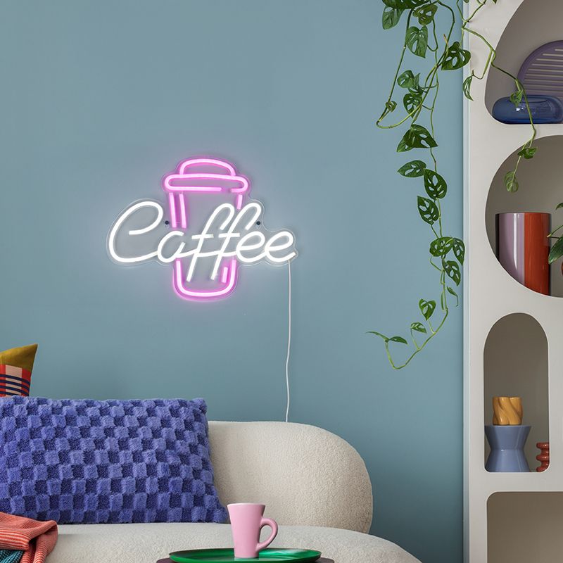 Läpinäkyvä muovi seinävalaisin , Coffee, 5W, vaaleanpunainen LED, katkaisimella