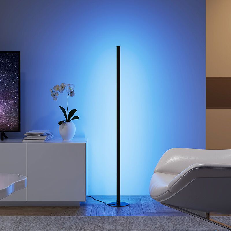 Musta metalli lattiavalaisin, Giliam, 11W, RGB LED, kaukosäätimellä