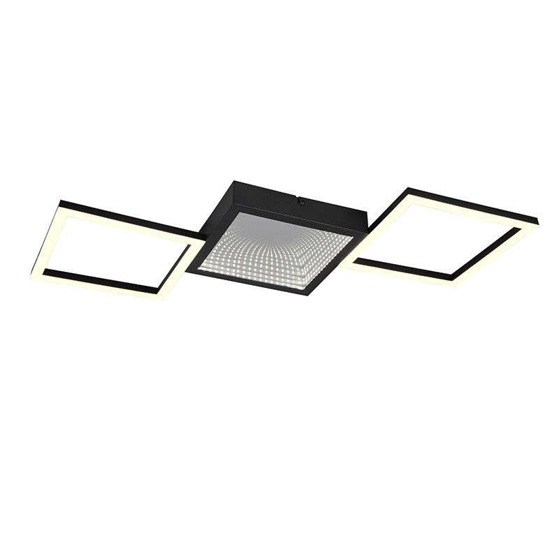 Musta metalli kattovalaisin, Gelka, 24W, 3000K LED, 3-portaisesti himmennettävä