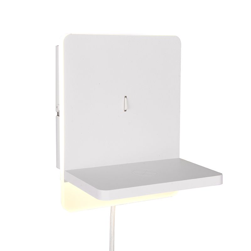 Valkoinen metalli seinävalaisin , Margje, 9W, 3000K LED, katkaisimella Valkoinen metalli seinävalaisin , Margje, 9W, 3000K LED, katkaisimella