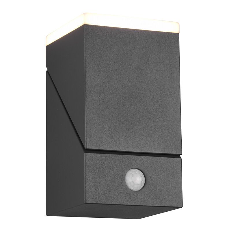 Antrasiitti alumiini liiketunnistimella varustettu ulkoseinävalaisin, Liron, 7W, 3000K LED, IP54