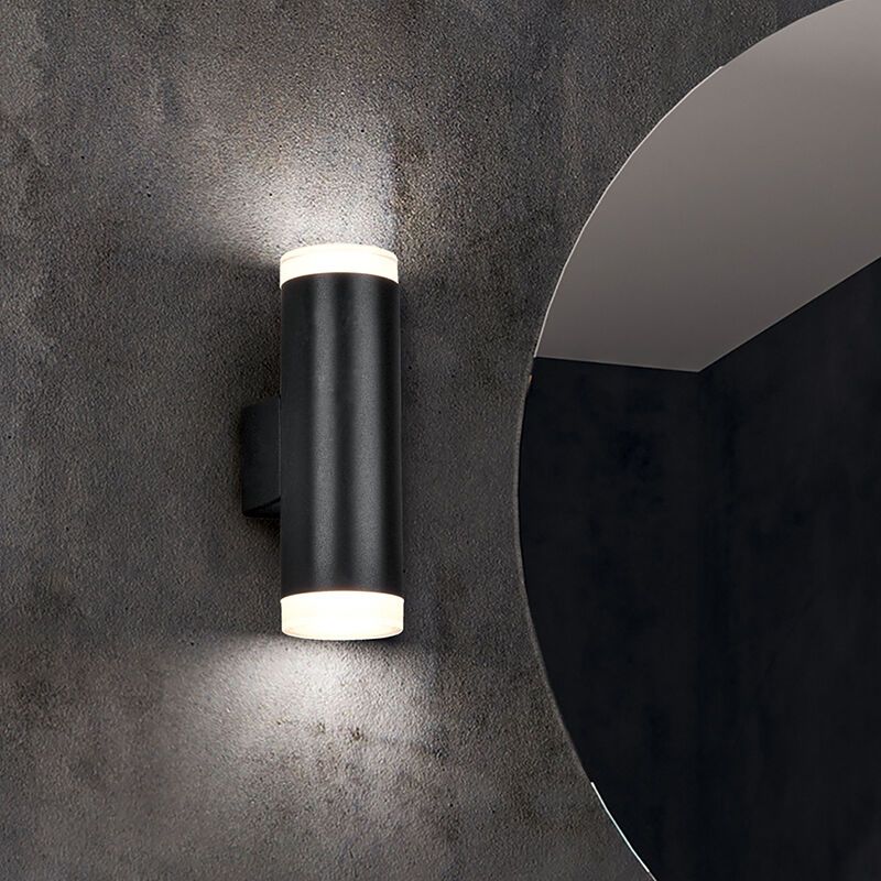 Musta muovi kylpyhuoneen seinävalaisin, Spjald, 4W, 3000K LED, IP44