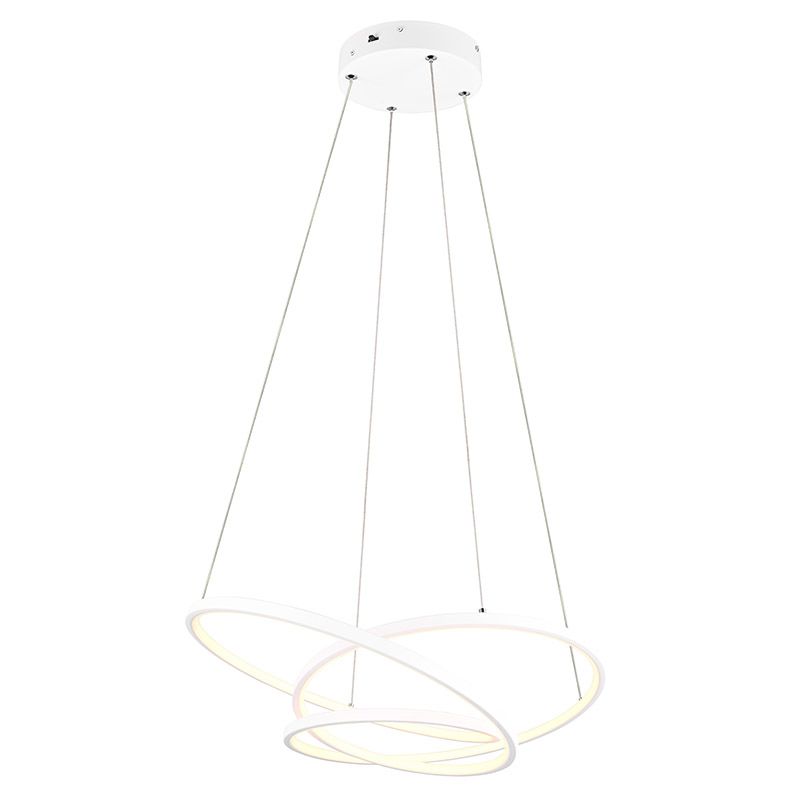 Valkoinen metalli riippuvalaisin, Teodore, 34W, white switch LED, 3-portaisesti himmennettävä Valkoinen metalli riippuvalaisin, Teodore, 34W, white switch LED, 3-portaisesti himmennettävä