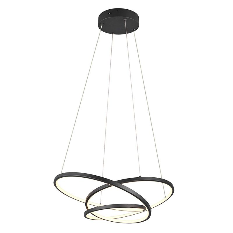 Musta metalli riippuvalaisin, Teodore, 34W, white switch LED, 3-portaisesti himmennettävä