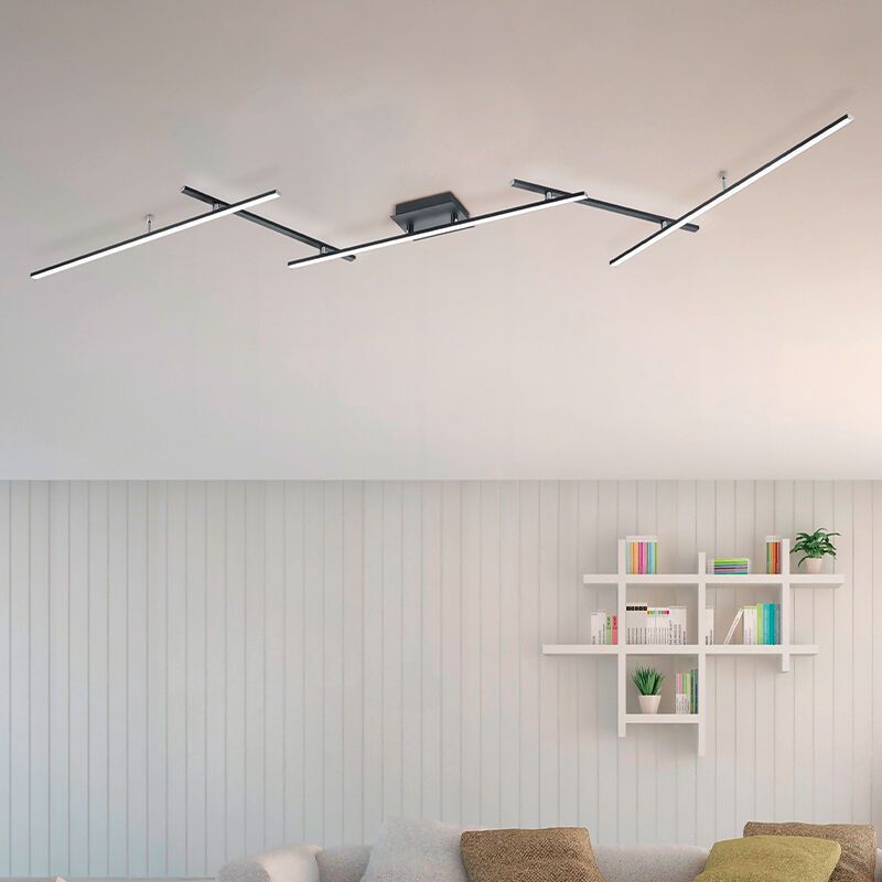 Musta metalli kattolamppu, Nadja, 22W, RGBW LED, kaukosäätimellä