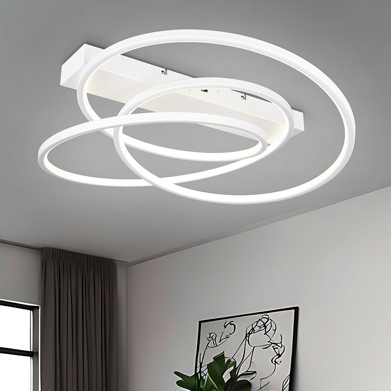 Valkoinen metalli kattolamppu, Teodore, 34W, white switch LED, 3-portaisesti himmennettävä