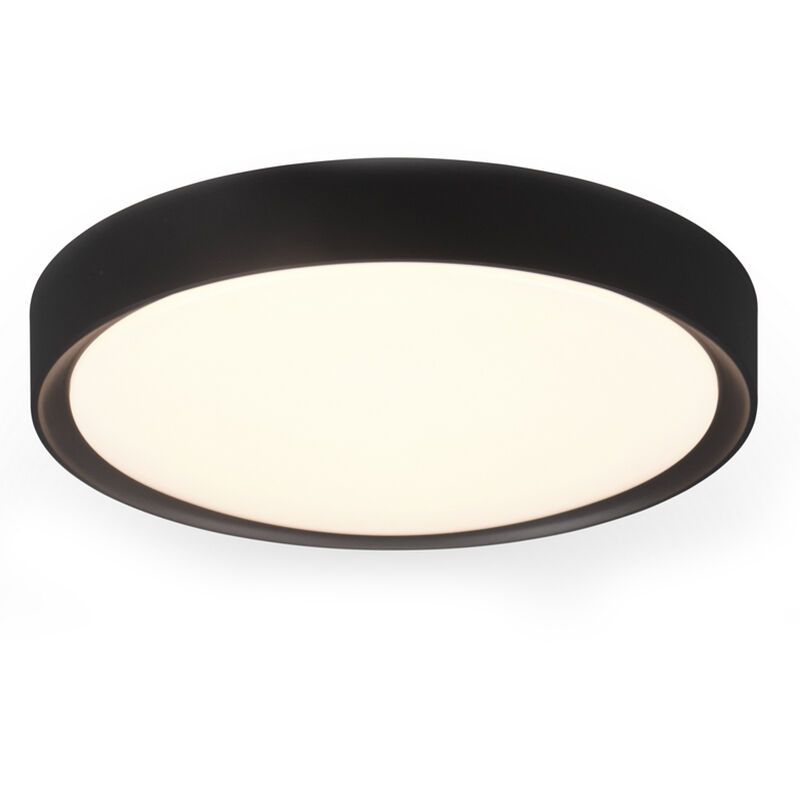 Musta muovi kylpyhuoneen kattovalaisin, Evelina, 18W, 3000K LED, IP44