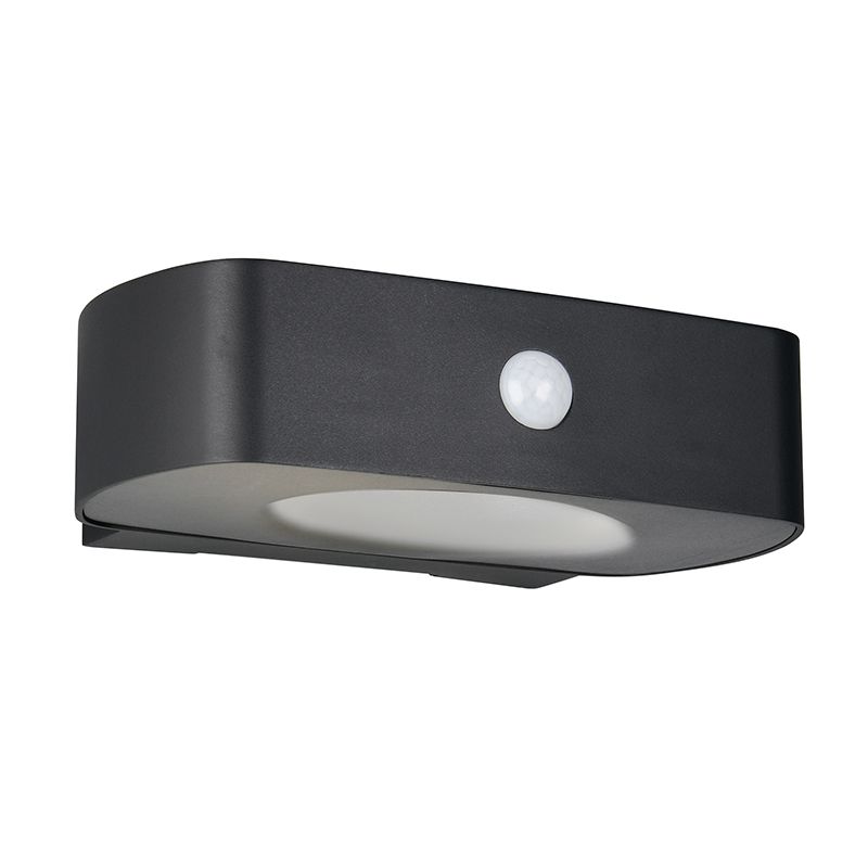 Musta muovi aurinkovoimainen ulkovalaisin, Pytsje, 6W, 4000K LED, IP44, katkaisimella